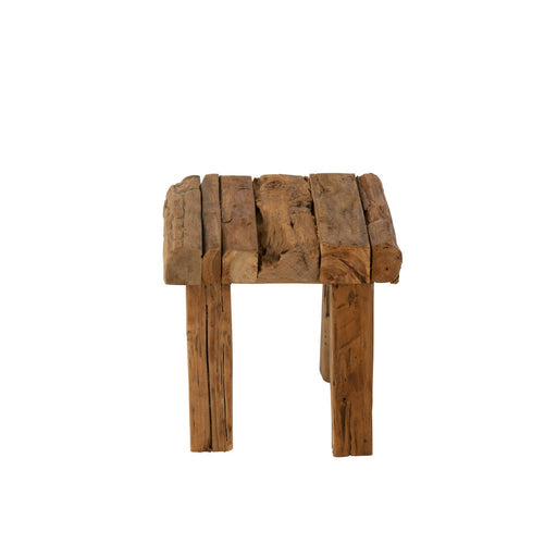 Krukje Naturel Teakhout 35 cm 35x35x35 cm-Krukken-J-Line