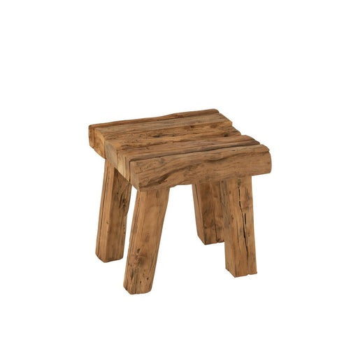 Krukje Naturel Teakhout 35 cm 35x35x35 cm-Krukken-J-Line