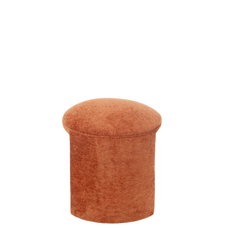Krukje Oranje Polyester Rond 42 cm 42x42x44 cm-Krukken-J-Line