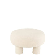 Krukje Wit Fluweel Rond 52 cm 52x52x28 cm-Krukken-J-Line