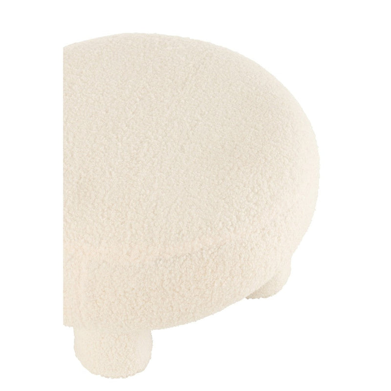 Krukje Wit Fluweel Rond 52 cm 52x52x28 cm-Krukken-J-Line