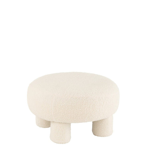 Krukje Wit Fluweel Rond 52 cm 52x52x28 cm-Krukken-J-Line