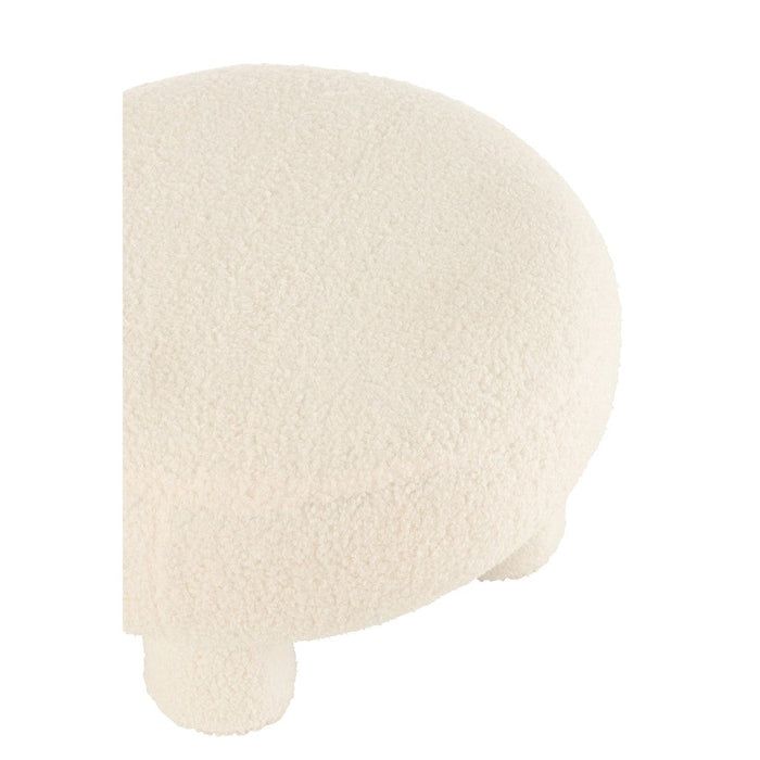 Krukje Wit Fluweel Rond 52 cm-Krukken-J-Line