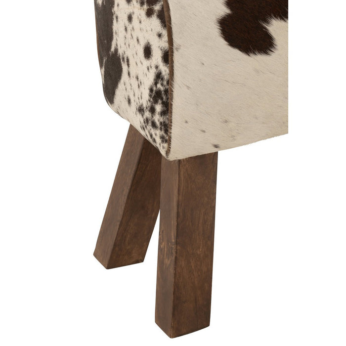 Krukje Wit Fur 29 cm Stool Cow-Krukken-J-Line