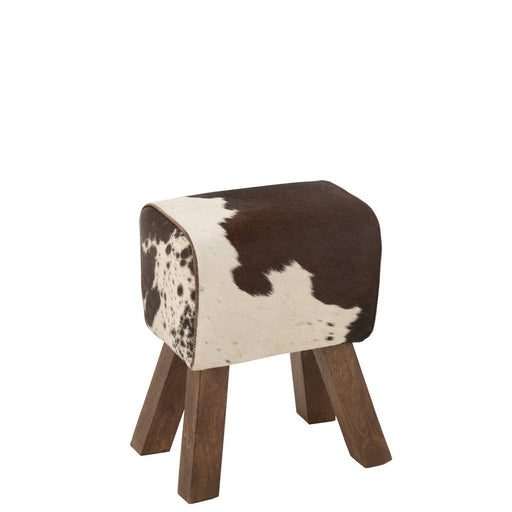 Krukje Wit Fur 29 cm Stool Cow-Krukken-J-Line