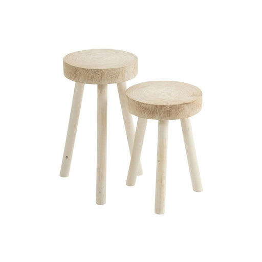Krukje Wit Paulownia hout 29 cm 29x29x56 cm-Krukken-J-Line