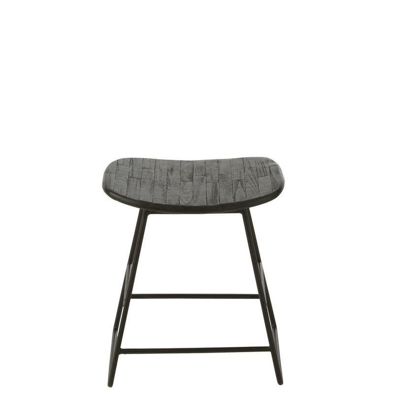 Krukje Zwart Ijzer Rechthoekig 30 cm 30x40x45 cm-Krukken-J-Line
