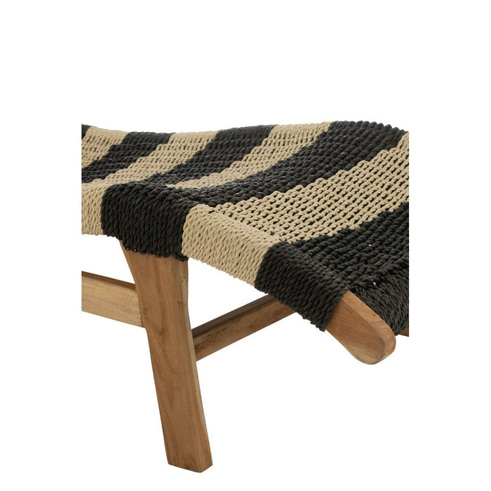 Kussen 3-zitsbank Zwart Teakhout 65x168 cm-Kussens-J-Line