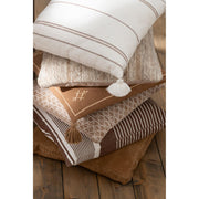 Kussen Sierkussen Bruin Leer 45 cm Leer,polyester 45x45x7 cm-Kussens-J-Line
