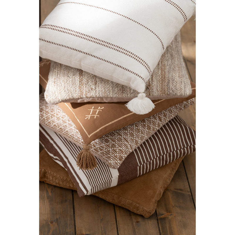 Kussen Sierkussen Bruin Leer 45 cm Leer,polyester 45x45x7 cm-Kussens-J-Line