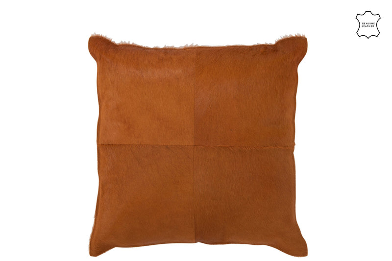 Kussen Sierkussen Bruin Leer 45 cm Leer,polyester 45x45x8 cm-Kussens-J-Line