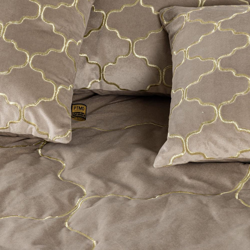 Kussen Sierkussen Lizze Stof Beige 3x45 cm-Kussens-PTMD