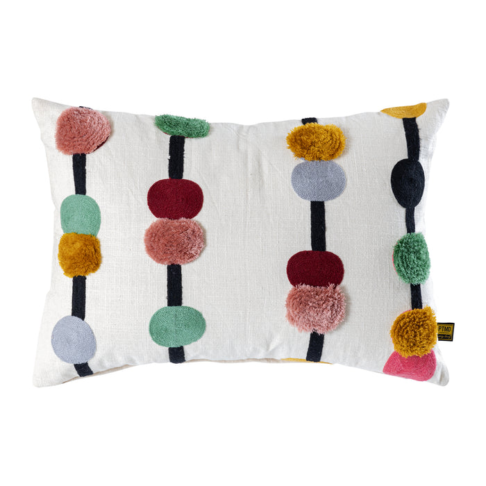 Dekokissen Prinay Rosa Rect Embroidery Zierkissen mit Dots