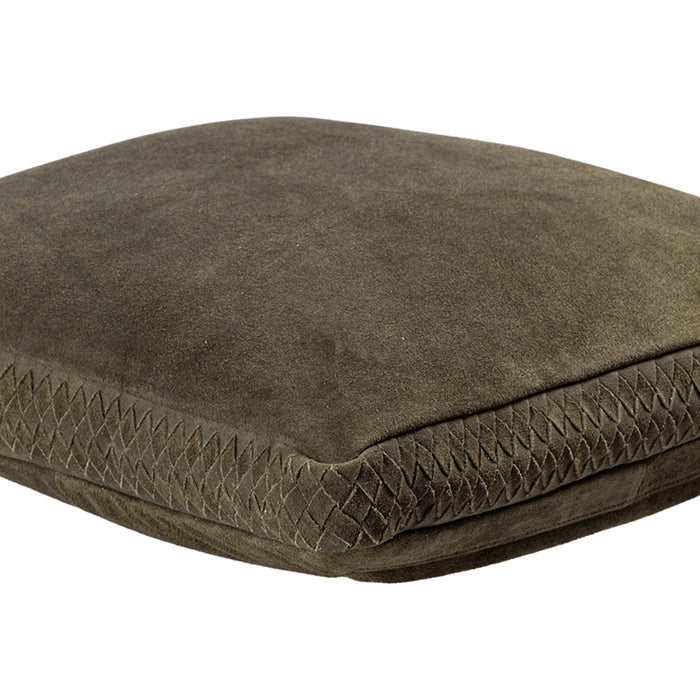Decorative Cushion Suky Green Suede Leather Throw Pillow Square S