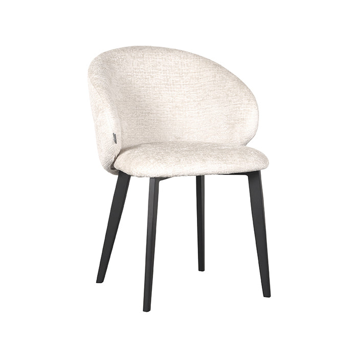 LABEL51 2de kans Eetkamerstoel Logan - Crème - Fluweel-Eetkamerstoelen-LABEL51