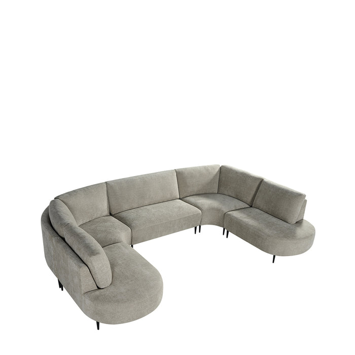 LABEL51 Bank Milano - Naturel - Chenille - U-Bank-3-Zitsbanken-LABEL51