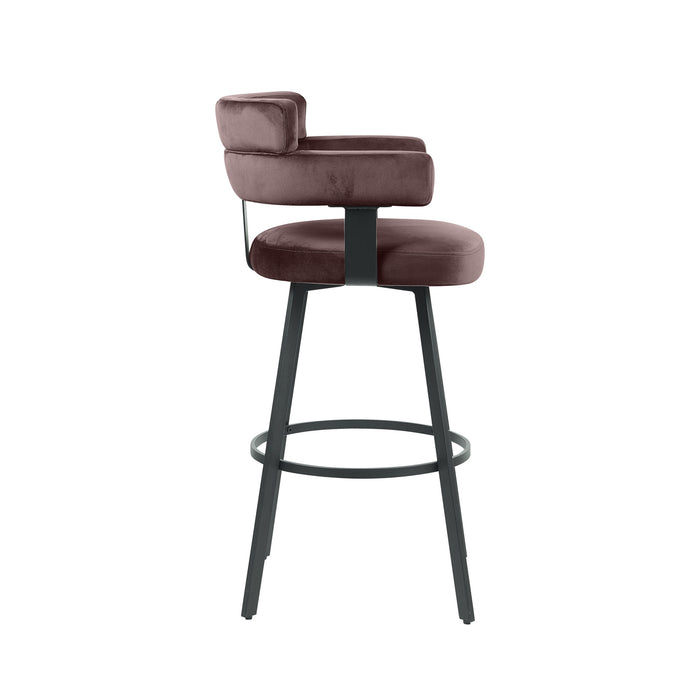 LABEL51 Barkruk Bardio - Taupe - Fluweel - Zithoogte 75-Barkrukken-LABEL51