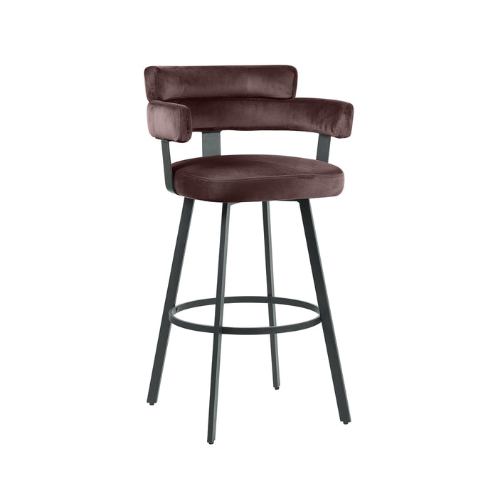 LABEL51 Barkruk Bardio - Taupe - Fluweel - Zithoogte 75-Barkrukken-LABEL51