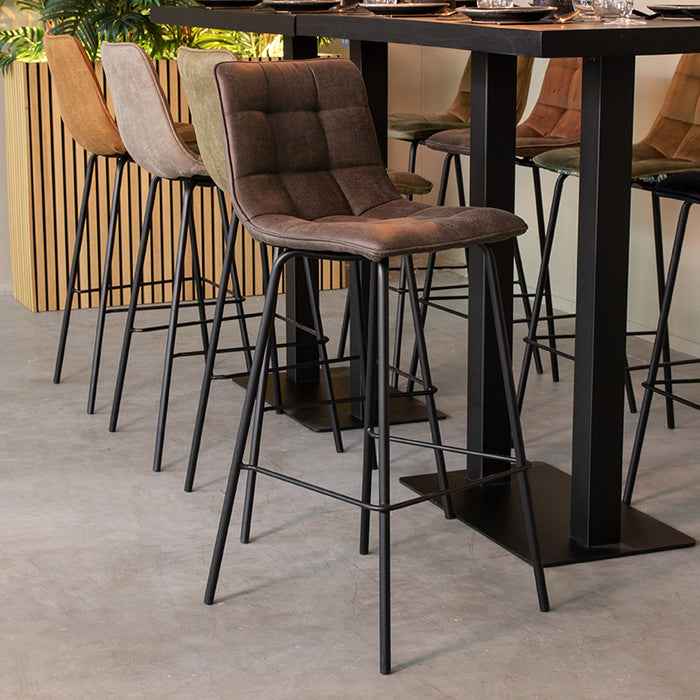 LABEL51 Barkruk Bistro - Antraciet - Micro Suede - Hoog-Barkrukken-LABEL51