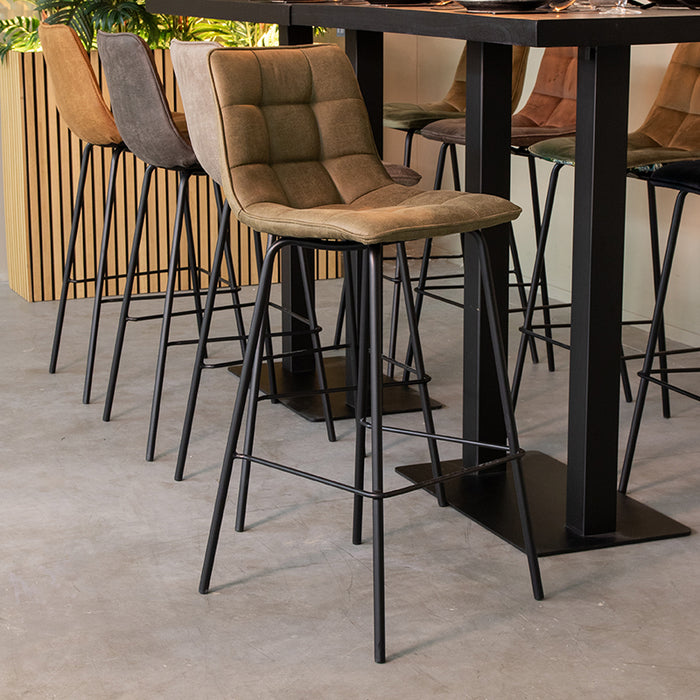 LABEL51 Barkruk Bistro - Moss - Micro Suede - Hoog-Barkrukken-LABEL51