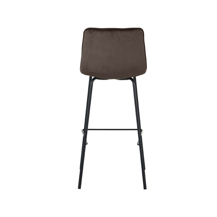LABEL51 Barkruk Bistro taupe fluweel hoog 44x51x115 cm