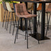 LABEL51 Barkruk Bistro - Taupe - Fluweel - Hoog-Barkrukken-LABEL51