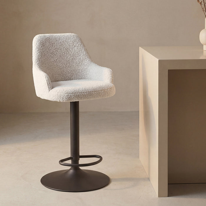 LABEL51 Bar stool Fender Champagne Boucle Gas lift 50x52x110 cm