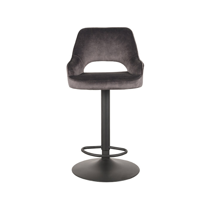 LABEL51 Bar stool Fer Anthracite Velour Gas lift 50x52x110 cm