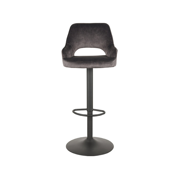 LABEL51 Barkruk Fer Antraciet Velours Gaslift 50x52x110 cm-Barkrukken-LABEL51