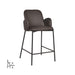 LABEL51 Jari barkruk in antraciet microvezel met zwart metalen onderstel en 65 cm zithoogte.
