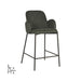 LABEL51 Jari barkruk in army ribcord met zwart metalen onderstel en armleuningen, zithoogte 65 cm.