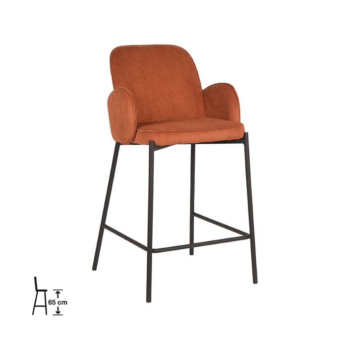 LABEL51 Barkruk Jari - Rust - Ribcord - Laag-Barkrukken-LABEL51