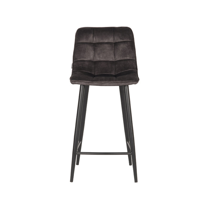 LABEL51 Barkruk Jelt Antraciet Velours 42x46x92 cm-Barkrukken-LABEL51