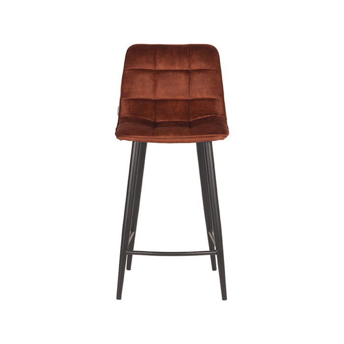LABEL51 Barkruk Jelt Rust Velours Laag 42x46x92 cm-Barkrukken-LABEL51