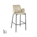 LABEL51 Joni barkruk in beige chenille stof met zwart metalen frame en 78 cm zithoogte.
