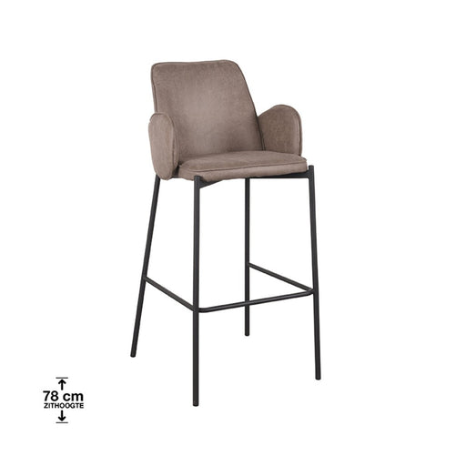 LABEL51 Barkruk Joni - Taupe - Micro Suede - Hoog-Barkrukken-LABEL51