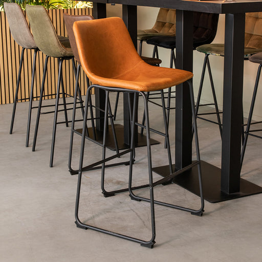 LABEL51 Barkruk Risto - Cognac - PU-Leder - Zithoogte 75-Barkrukken-LABEL51