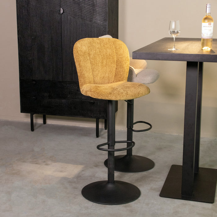 LABEL51 Barkruk Vino Mustard Elite Gaslift 45x53x116 cm