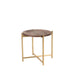LABEL51 Bijzettafel Dox - Espresso - Mangohout - 40 cm Goud-Bijzettafels-LABEL51