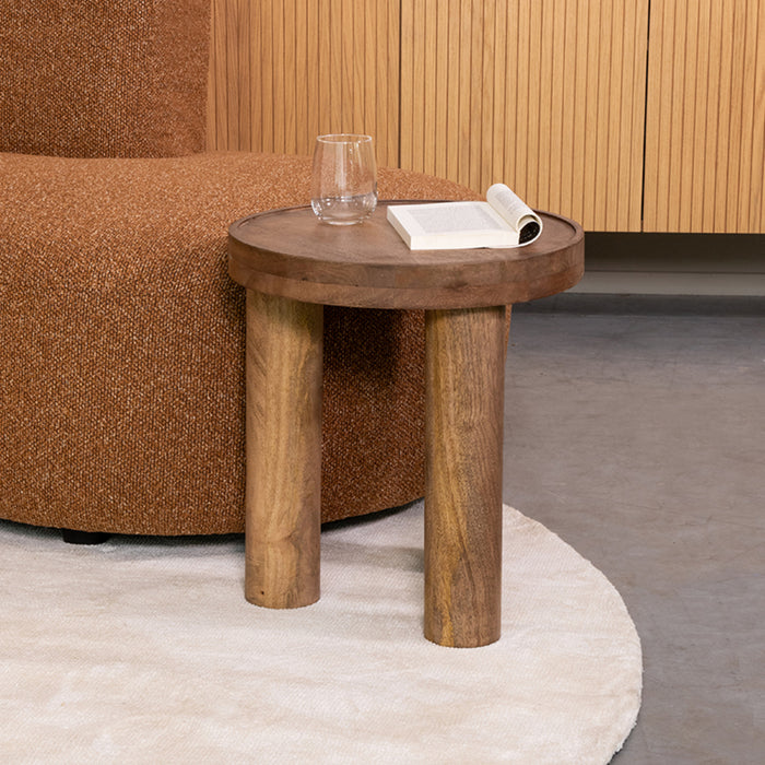 LABEL51 Bijzettafel Elly - Nature Smooth - Mangohout - 42 cm-Bijzettafels-LABEL51