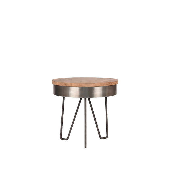 LABEL51 Bijzettafel Saran - Grijs - Metaal - 44 cm - Rond-Bijzettafels-LABEL51
