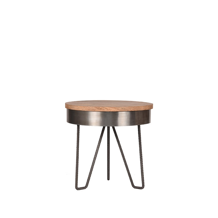 LABEL51 Bijzettafel Saran - Grijs - Metaal - 44 cm - Rond-Bijzettafels-LABEL51