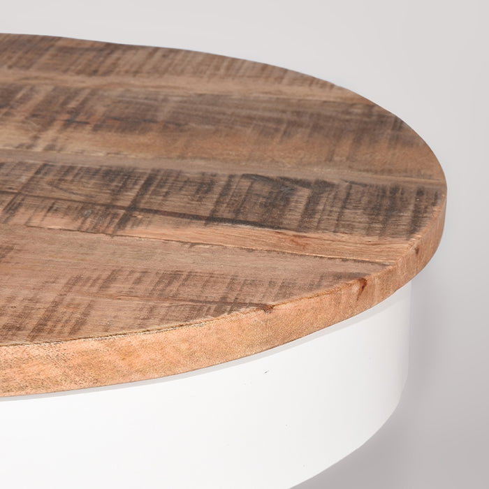 LABEL51 Bijzettafel Saria wit metaal 44 cm rond 44x44x53 cm