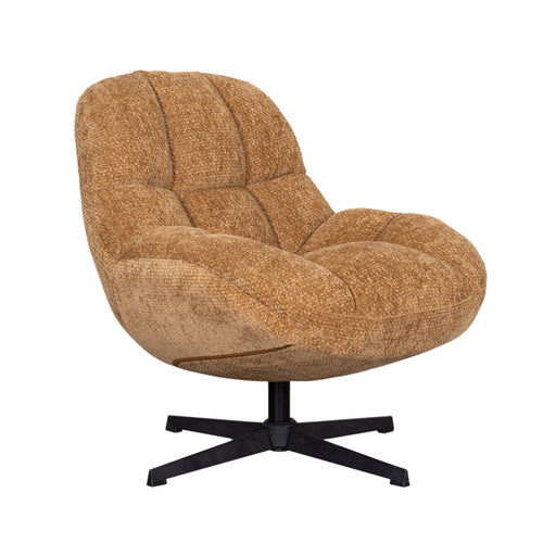 LABEL51 Draaifauteuil Huxley 76x86x92 Cognac Elite | Zwart Metaal-Fauteuils-LABEL51