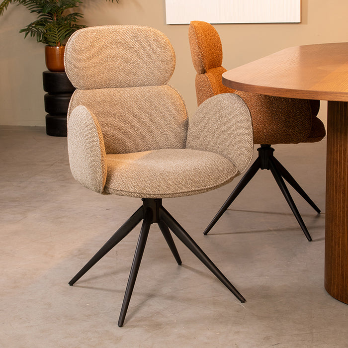 LABEL51 Eetkamerstoel Vidar Mushroom Royal Boucle 58x62x91 cm