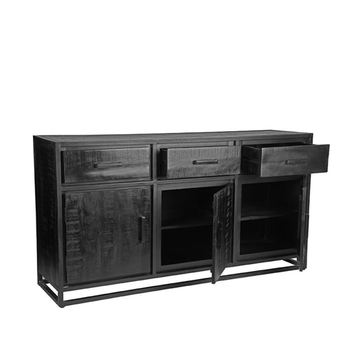 LABEL51 Dressoir Chili Mangohout Zwart 170cm-Dressoirs-LABEL51