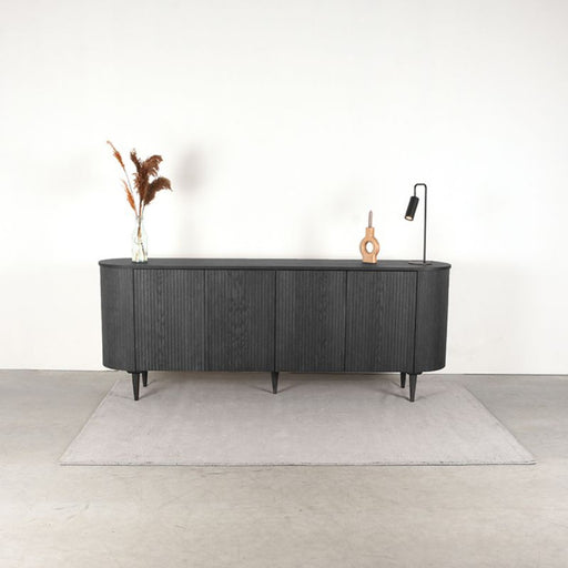 LABEL51 Dressoir Oliva - Zwart - Eiken - 220 cm-Dressoirs-LABEL51