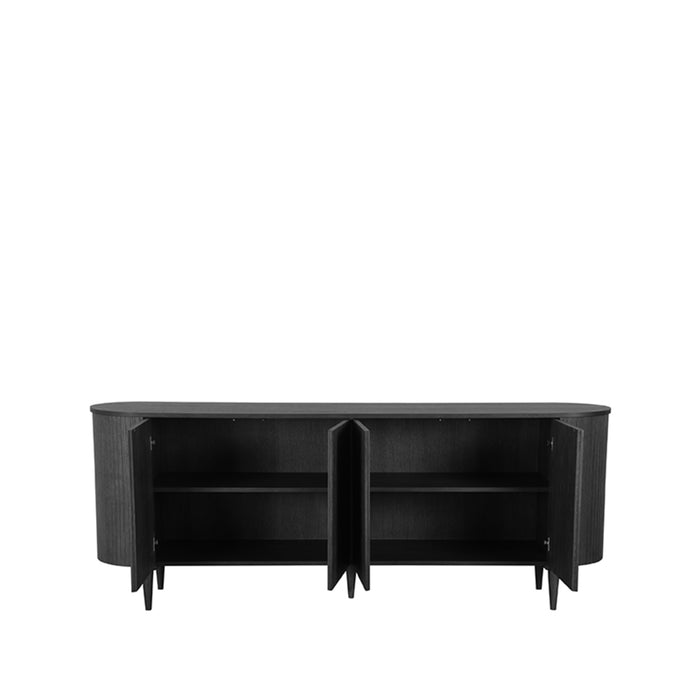 LABEL51 Dressoir Oliva - Zwart - Eiken - 220 cm-Dressoirs-LABEL51