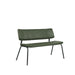 LABEL51 Gusto eetkamerbank in groen kunstleer met zwart metalen frame, 120 cm breed.