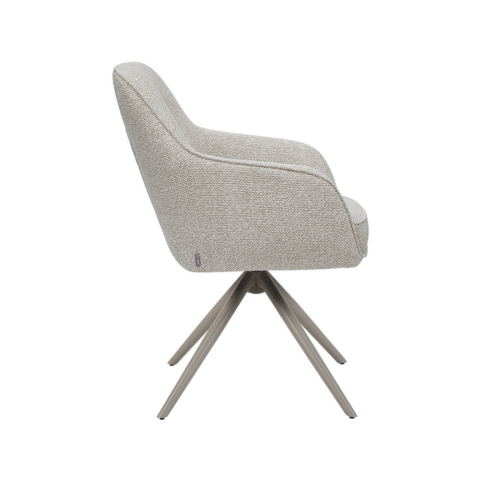 Eetkamerstoel Akira - Naturel - Royal Boucle - Taupe Metalen...-Eetkamerstoelen-LABEL51